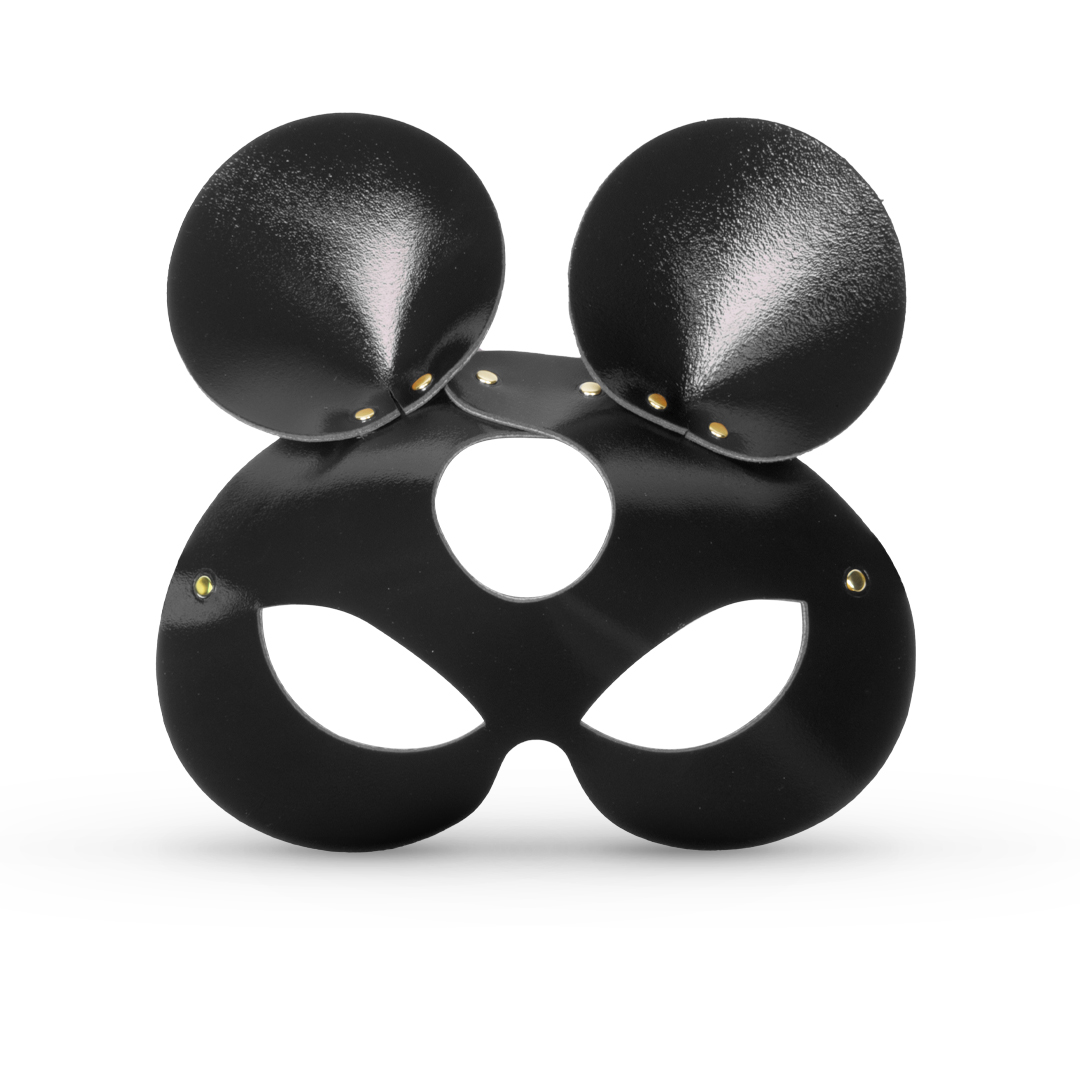 11401G-b2c_5 Leather mouse mask black/gold