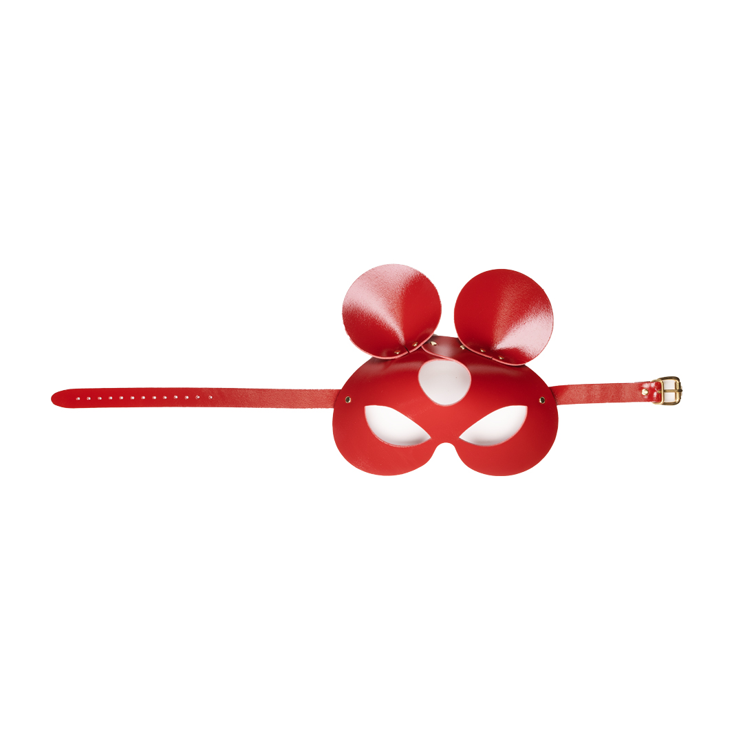 11402G-b2c_5 Leather mouse mask cherry/gold