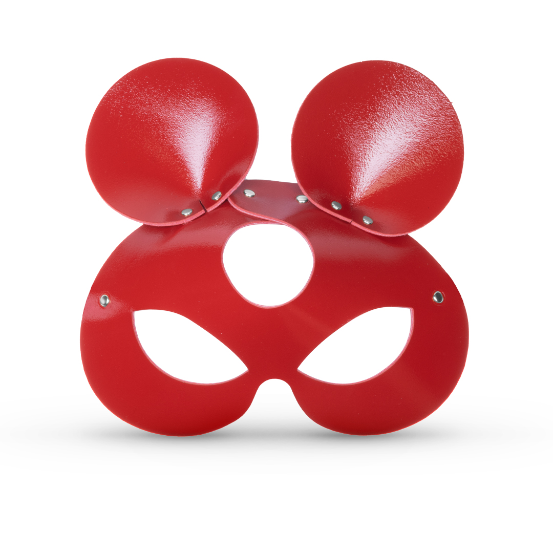 11402S-b2c_5 Leather mouse mask cherry/silver