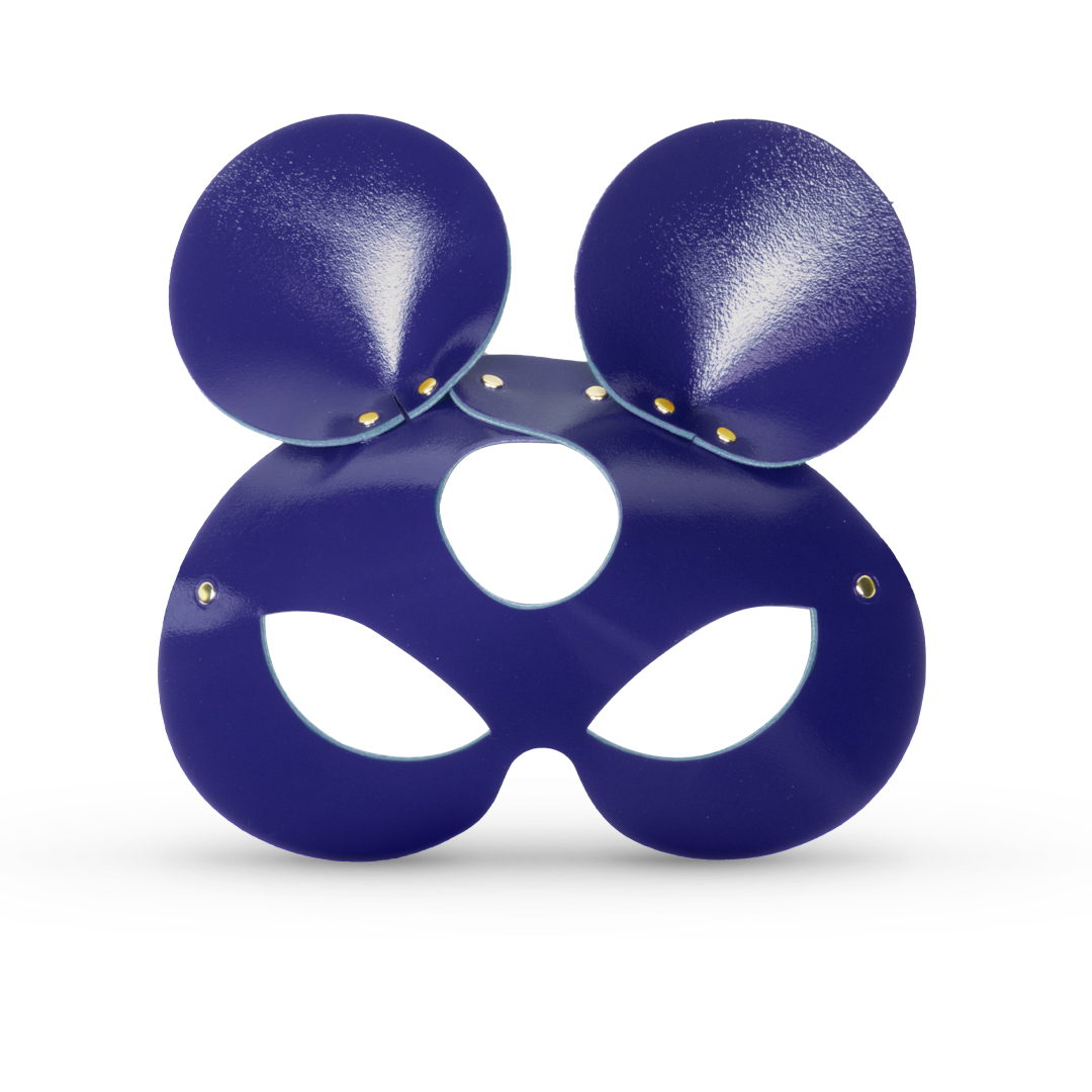 11403G-b2c_6 Leather mouse mask indigo/gold