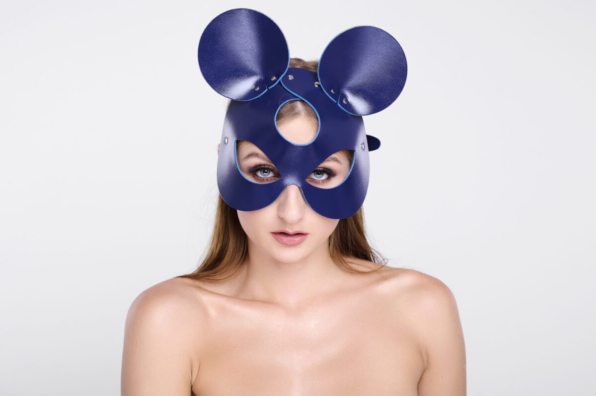 11403S-b2c_2-scaled Leder Mausmaske - Indigo/Silber