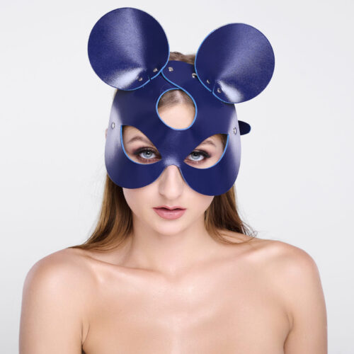 11403S-b2c_2-scaled Leder Mausmaske - Indigo/Silber
