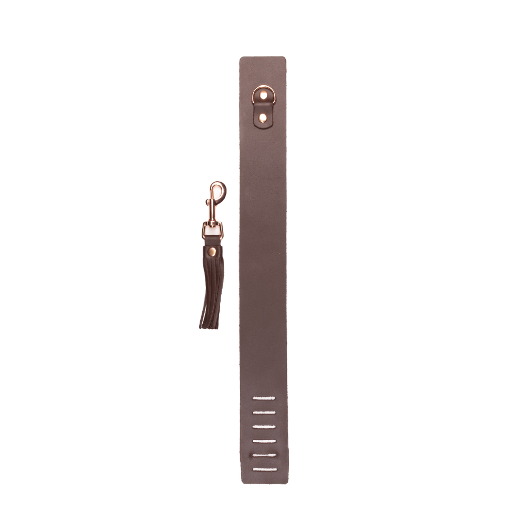 Lederhalsband mit Peitsche braun/roségold
