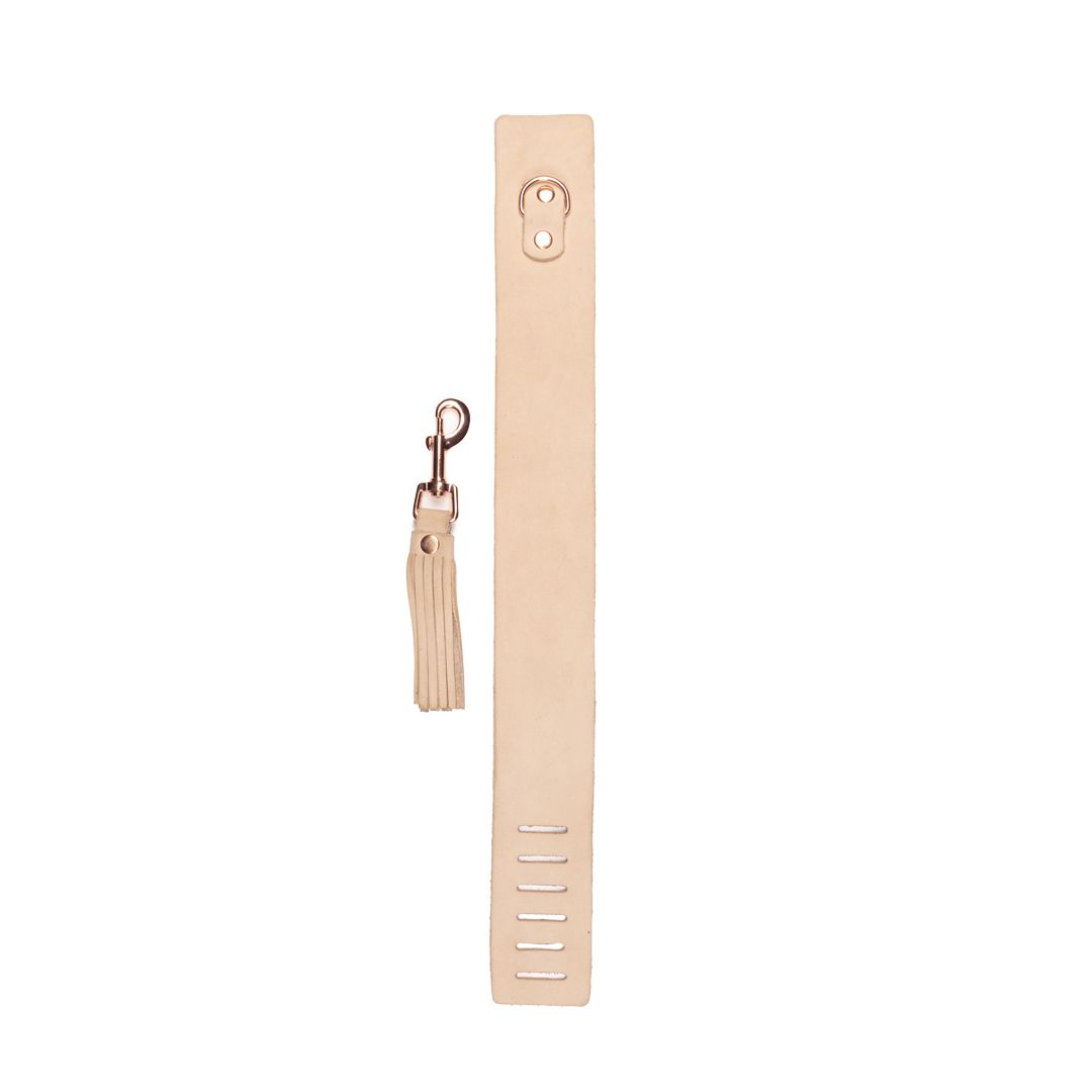 Lederhalsband mit Peitsche, Nude/Roségold