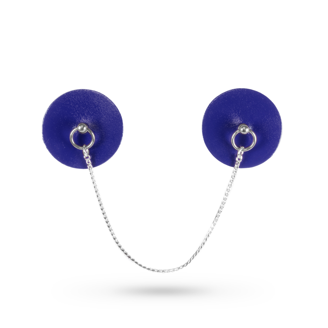 13003S-LXL-b2c Lederpasties mit Kette indigo/silber