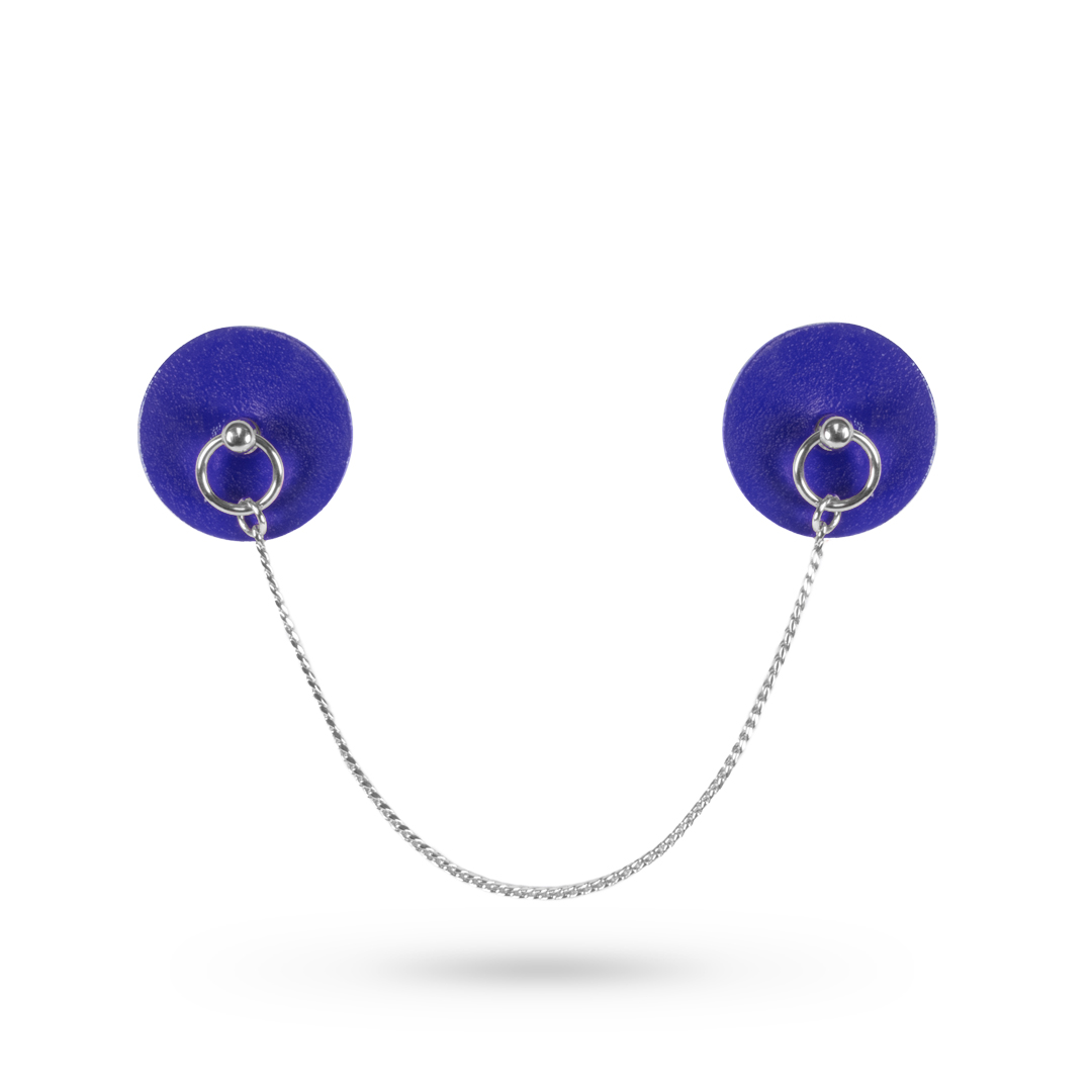 13003S-SM-b2c Lederpasties mit Kette indigo/silber