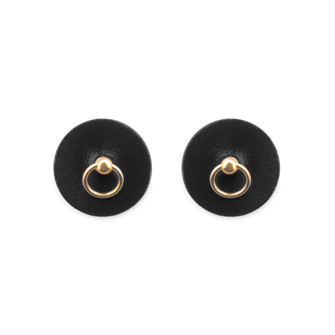 13101G-LXL-b2c Lederpasties mit Ring schwarz/gold
