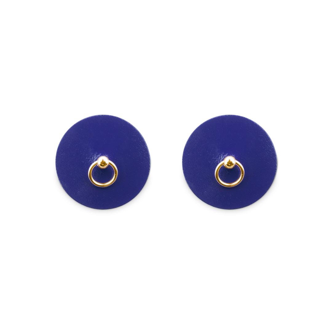 13103G-LXL-b2c Lederpasties mit Ring indigo/gold