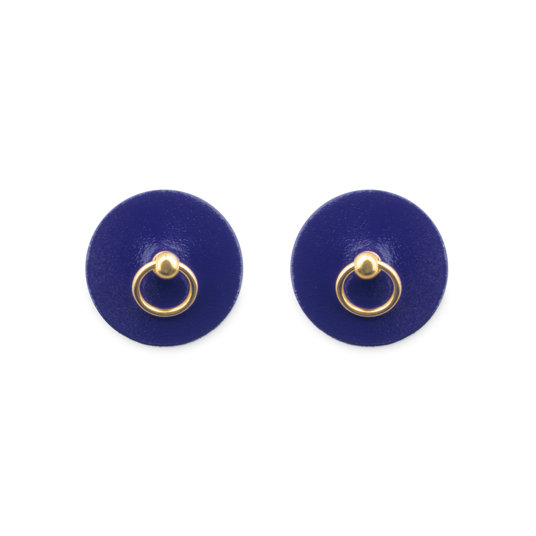 13103G-SM-b2c Lederpasties mit Ring indigo/gold