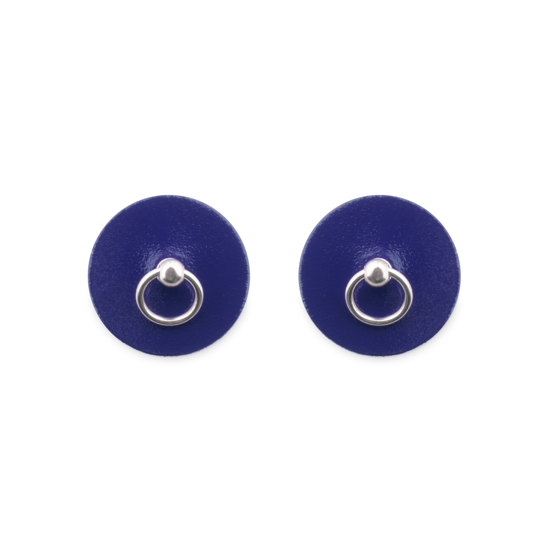 13103S-LXL-b2c Lederpasties mit Ring indigo/silber