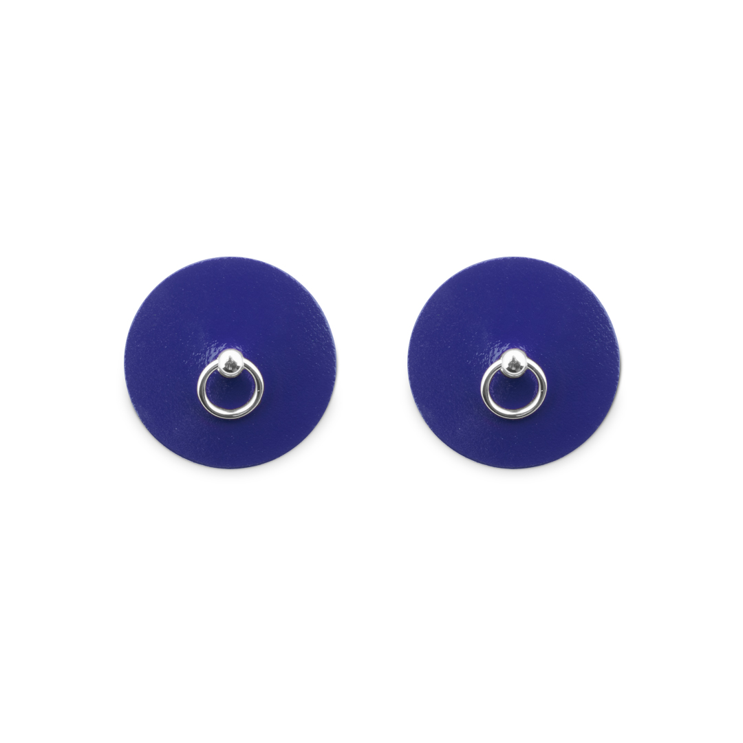 13103S-SM-b2c Lederpasties mit Ring indigo/silber