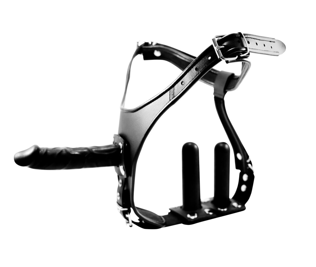 Premium Damen Strap-On Slip aus Leder und Latex