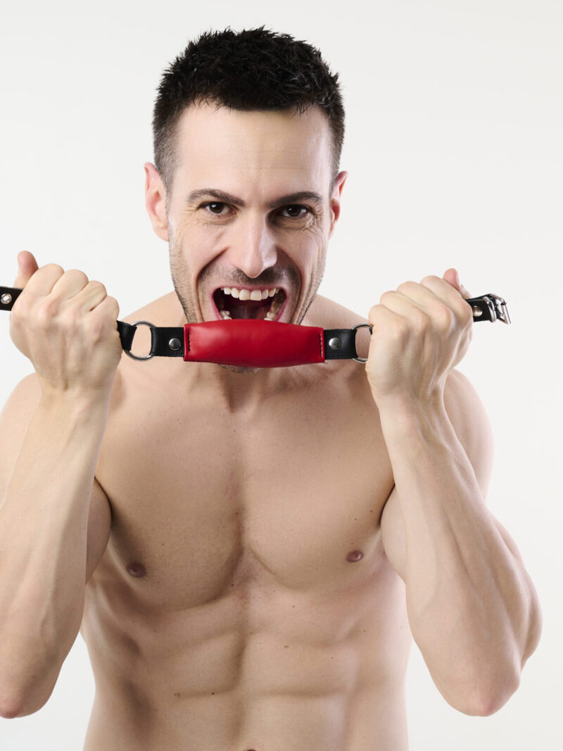 Leather Gag with Soft Silicone Cushion