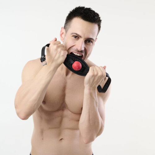 SG29detal_10904 Ball Gag with Leather Mouth Plate