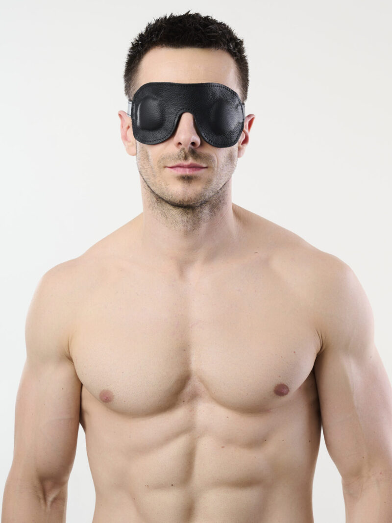 Leather Blindfold with Contoured Eye Cups