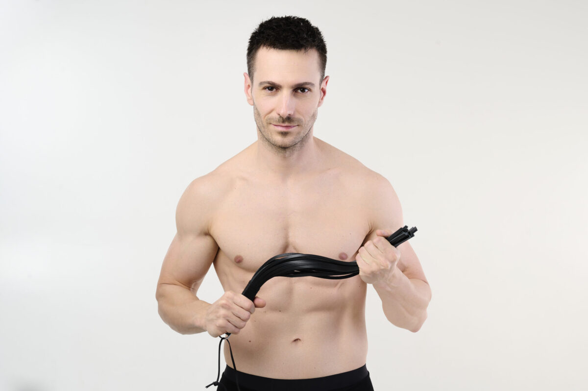 BDSM Leather Flogger with 16 Thick Straps