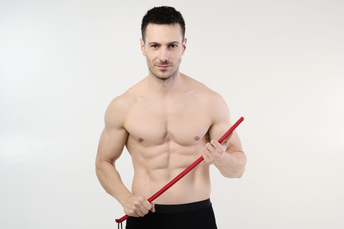 BDSM Leather Flex Rod 60 cm – Red