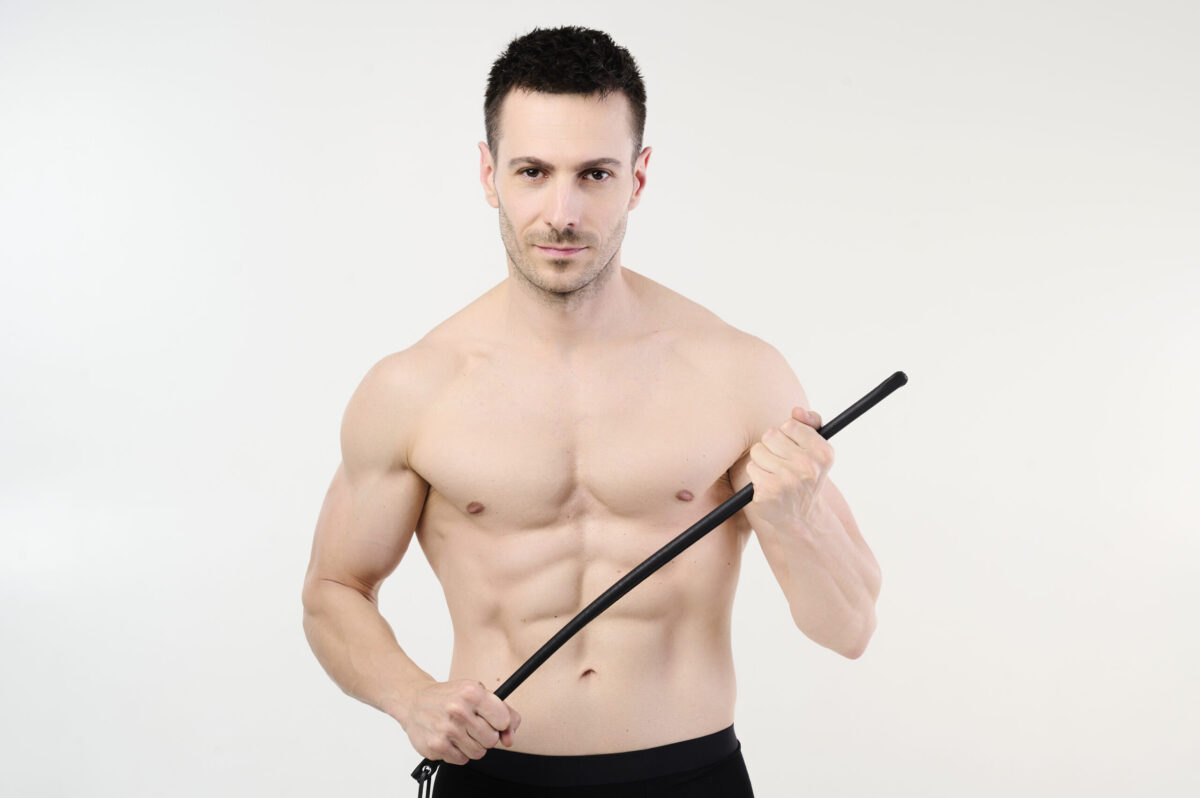BDSM Leder-Flexstock 60 cm – Schwarz