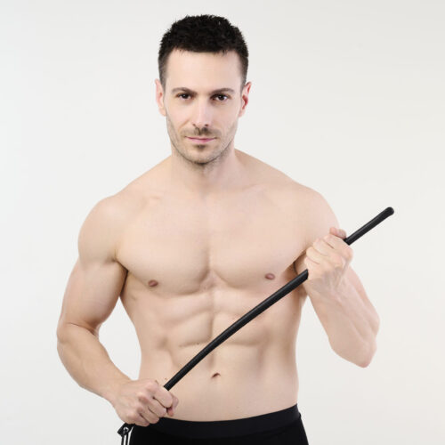 BDSM Leder-Flexstock 60 cm – Schwarz