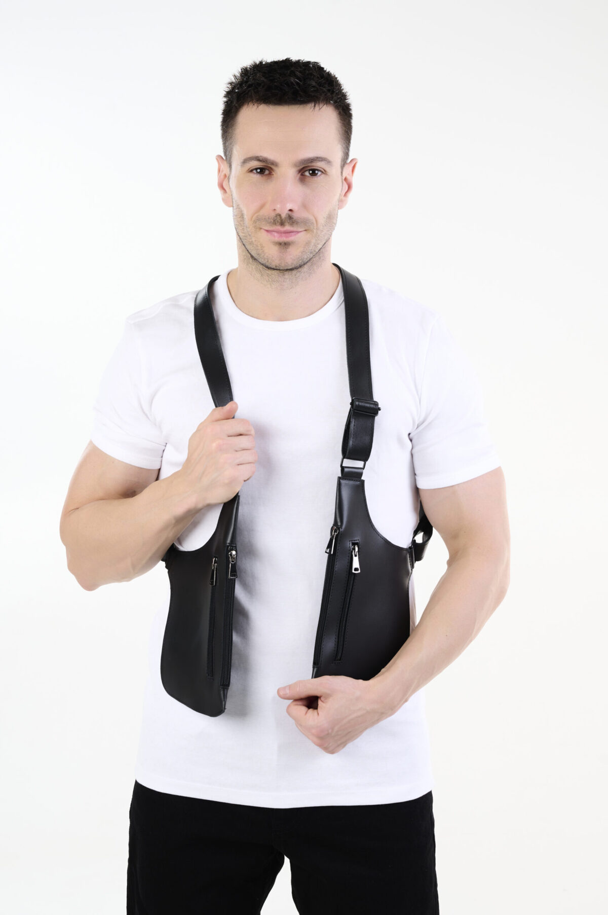 SG29detal_11574 Leather Harness Vest